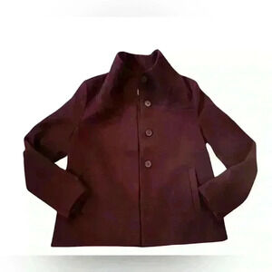 Old Navy Women’s Pea Coat Size Medium Maroon Buttons
